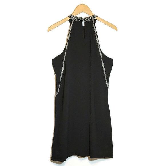Anthropologie THML Embroidered Halter Mini Dress Black and White Boho Summer M - Picture 8 of 16